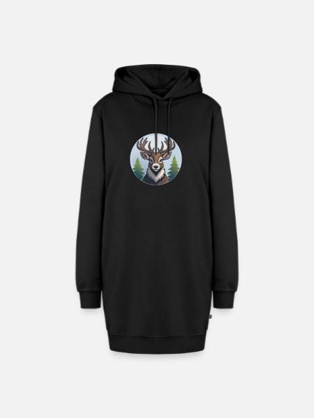 Rentier - Hoodie-Kleid - Schwarz