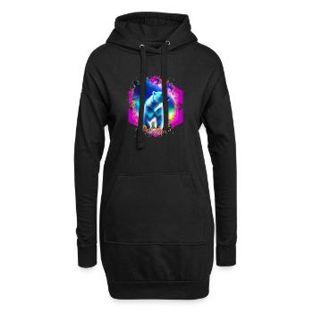 Abstrakter Stellar Bär - Hoodie-Kleid - Schwarz - Vorne