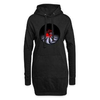 Design mit Fisheye-Kamera - Hoodie-Kleid - Schwarz - Vorne