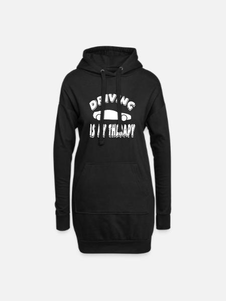 Auto - Hoodie-Kleid - Schwarz