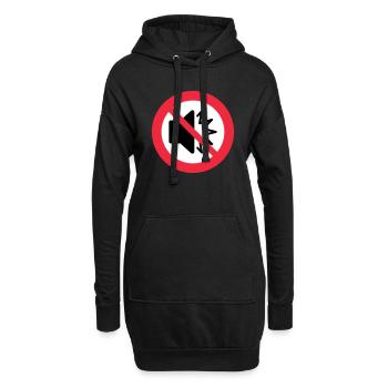 Pas de son - silencieux - muet - ne pas déranger - autisme - Sweat-shirt à capuche long Femme - noir - Devant