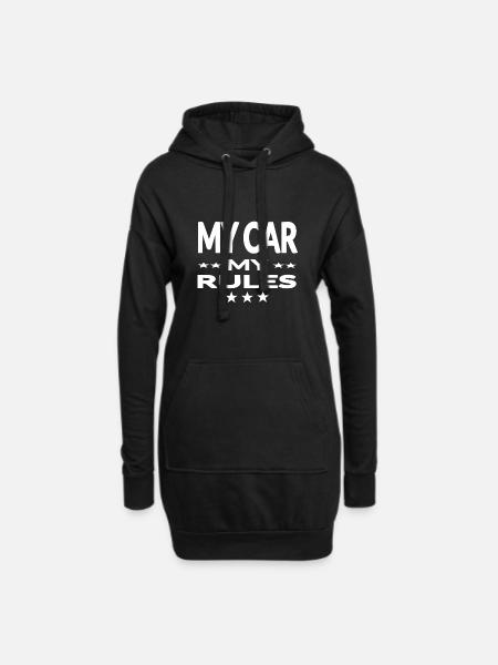Auto - Hoodie-Kleid - Schwarz