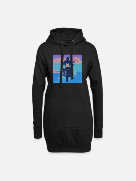 Moto - Sweat-shirt à capuche long Femme - noir