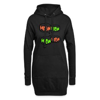 Meow Katze Miau Buchstaben Sprechblase Text Zitat - Hoodie-Kleid - Schwarz - Vorne