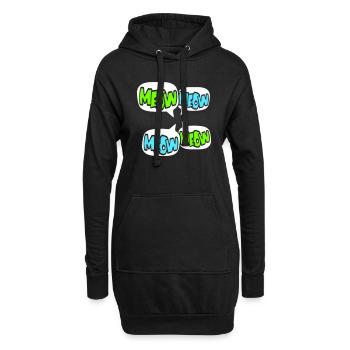 Meow Katze Miau Buchstaben Sprechblase Text Zitat - Hoodie-Kleid - Schwarz - Vorne