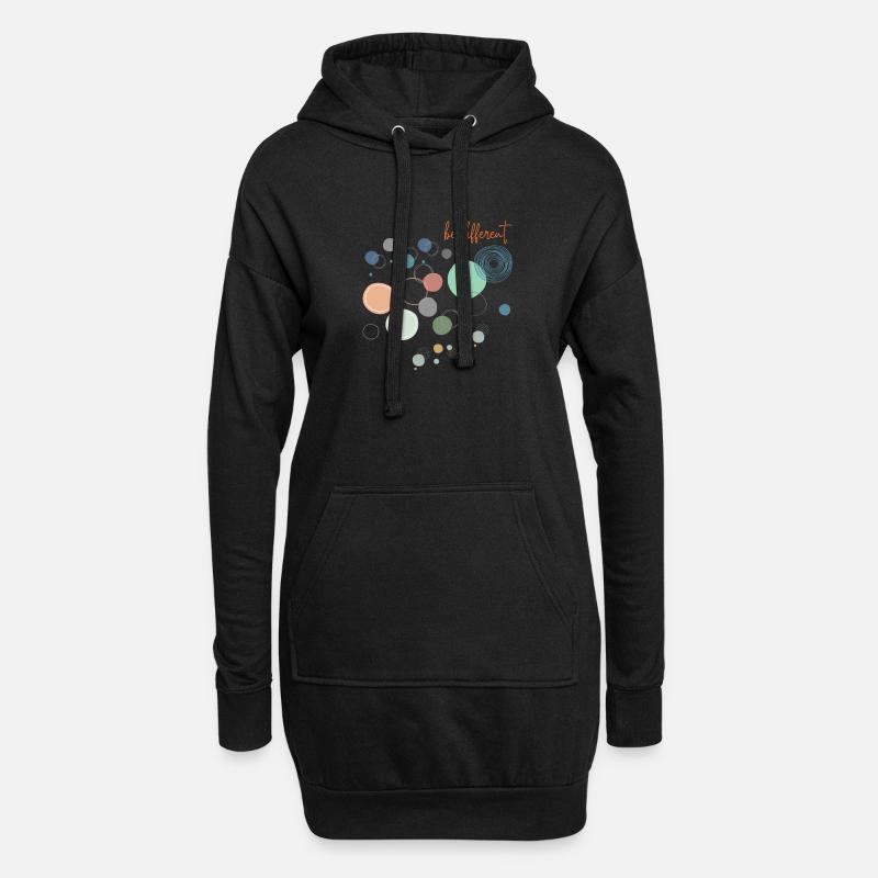 Be different - Hoodie-Kleid - Schwarz