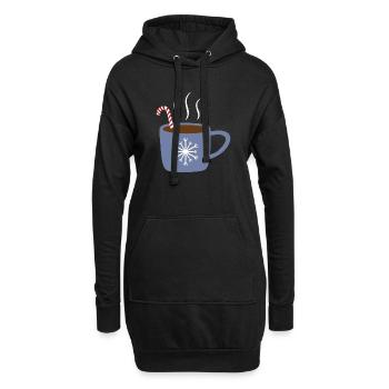 Heiße Schokolade - Hoodie-Kleid - Schwarz - Vorne
