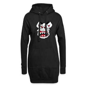 Démon Monstre Chat Halloween Horreur Cornes de Diable - Sweat-shirt à capuche long Femme - noir - Devant
