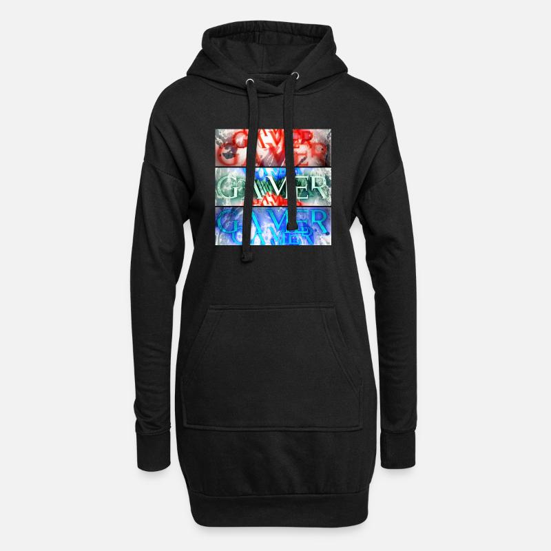 Gamer - Hoodie-Kleid - Schwarz