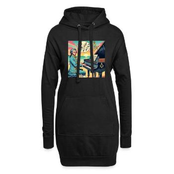 Mozart war Freimaurer - Hoodie-Kleid - Schwarz - Vorne