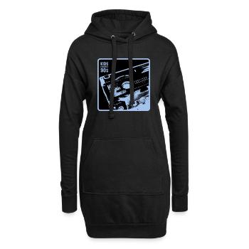 Kids from the 90s - black blue close-up - Hoodie-Kleid - Schwarz - Vorne