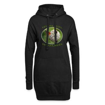 Hummel Schmetterling Distel Insekten auf Blüte - Hoodie-Kleid - Schwarz - Vorne