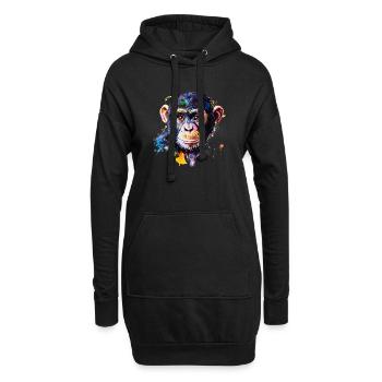 Comparison of humans and chimpanzees - Hoodie Dress - black - Front