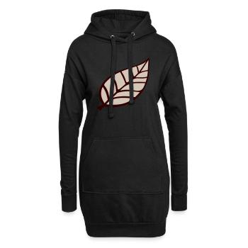Kleines Hübsches Blatt Braunes Öko Baum Blättchen - Hoodie-Kleid - Schwarz - Vorne