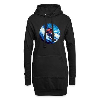 Fühl den Rausch im Schnee: Dein Abenteuertag begin - Hoodie-Kleid - Schwarz - Vorne