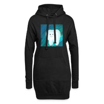 Zahn-Art - Hoodie-Kleid - Schwarz - Vorne