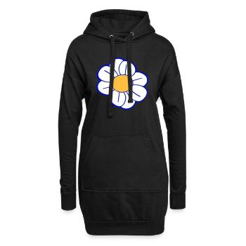 Marguerites blanches Fleurs Printemps Été Fleurs - Sweat-shirt à capuche long Femme - noir - Devant