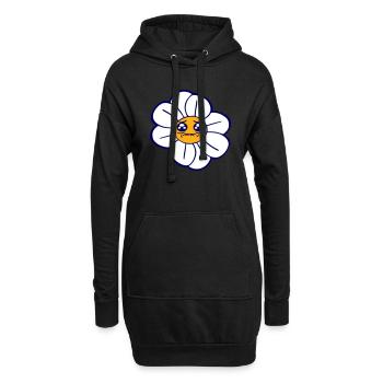 Margerite Trauriges Gesicht Weint Frühling Sommer - Hoodie-Kleid - Schwarz - Vorne