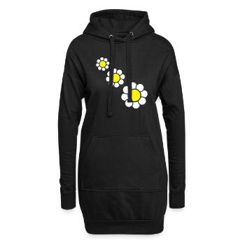 3 Marguerites Blanches Fleurs Printemps Eté Jolie - Sweat-shirt à capuche long Femme - noir - Devant