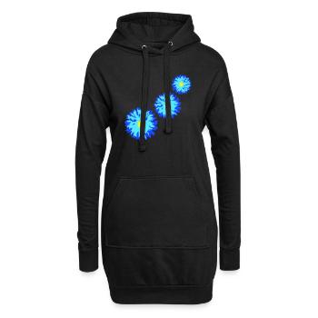 Beaucoup de jolies fleurs motif décoratif coloré belle - Sweat-shirt à capuche long Femme - noir - Devant
