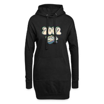 2002 Retro Geschenkidee - Hoodie-Kleid - Schwarz - Vorne