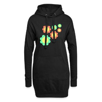 Beaucoup de fleurs colorées belle conception de motif décoratif - Sweat-shirt à capuche long Femme - noir - Devant