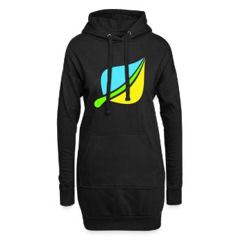 Feuille symbole écologique feuilles arbre feuille vert - Sweat-shirt à capuche long Femme - noir - Devant