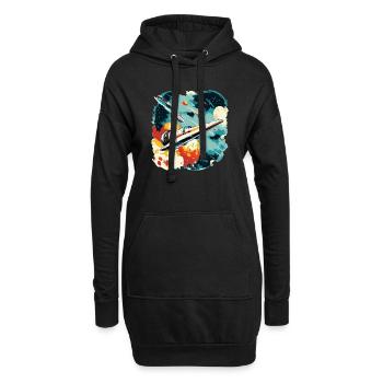 Vol futur : la flotte spatiale galactique en action - Sweat-shirt à capuche long Femme - noir - Devant