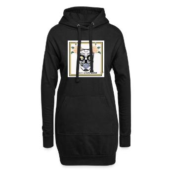 Crâne Blanc 2 - Sweat-shirt à capuche long Femme - noir - Devant