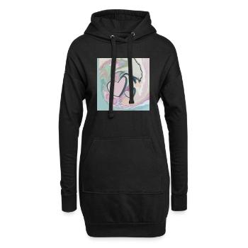 Zwei Herzen Liebe Freundschaft Verbundenheit - Hoodie-Kleid - Schwarz - Vorne