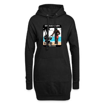 "Les papas célibataires sont les bienvenus - Sweat-shirt à capuche long Femme - noir - Devant