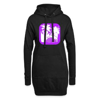 dauphin lignes de saut soleil palmiers silhouette cool - Sweat-shirt à capuche long Femme - noir - Devant