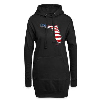USA Flagge in der Florida State Landkarte - Hoodie-Kleid - Schwarz - Vorne