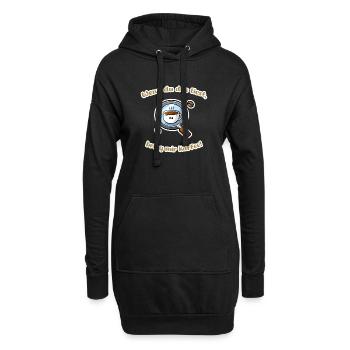 Wenn du das liest, bring mir Kaffee! - Cartoon - Hoodie-Kleid - Schwarz - Vorne