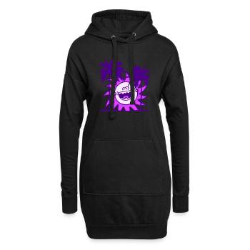 Lustige Sonne Lacht Glücklich Spaß Gesicht Palmen - Hoodie-Kleid - Schwarz - Vorne