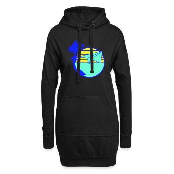 Papierflieger Flieger Flugzeug Fliegen Reisen Cool - Hoodie-Kleid - Schwarz - Vorne