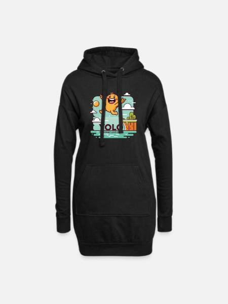 Design "Leap of Joy" YOLO - Hoodie-Kleid - Schwarz