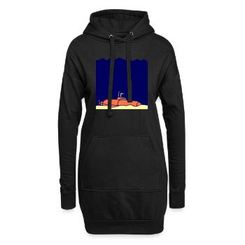 U-Boot Gesunken Untergegangen Grund Aufgelaufen - Hoodie-Kleid - Schwarz - Vorne