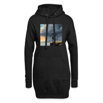 Randonneurs dans la nature - Sweat-shirt à capuche long Femme - noir - Devant