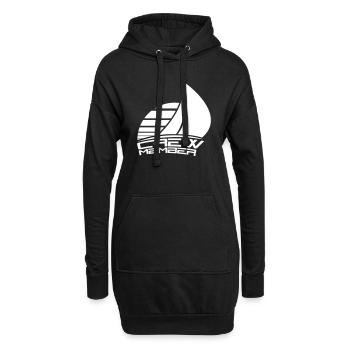 Crew Member Text Sonne Team Mitglied Segelcrew Fun - Hoodie-Kleid - Schwarz - Vorne