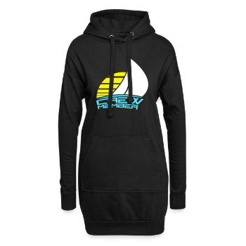 Crew Member Text Sonne Team Mitglied Segelcrew Fun - Hoodie-Kleid - Schwarz - Vorne