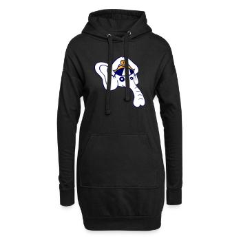 Drôle Petit Éléphant Tête Capitaine Mignon Mignon - Sweat-shirt à capuche long Femme - noir - Devant