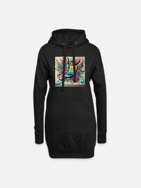 Chair Graffiti Furniture Seller - Hoodie Dress - black