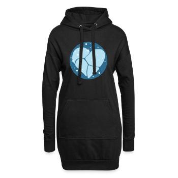 Cœur de neige - Sweat-shirt à capuche long Femme - noir - Devant
