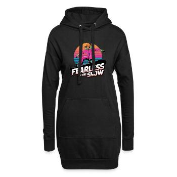 Intrépide dans la neige - Retro Snowboard Art - Sweat-shirt à capuche long Femme - noir - Devant