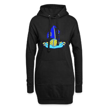 Pirate Bateau Pirate Kid Capitaine Boucanier Vagues - Sweat-shirt à capuche long Femme - noir - Devant