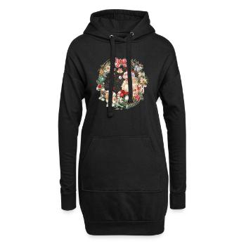 Père Noël avec décoration - Sweat-shirt à capuche long Femme - noir - Devant