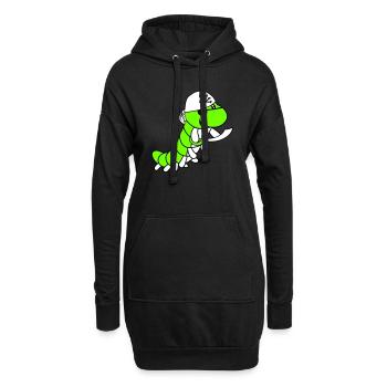 Raupe Böse Piraten Matrose Mütze Lustig Süß Comic - Hoodie-Kleid - Schwarz - Vorne