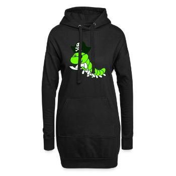 Raupe Säbel Piraten Kapitän Mütze Lustig Süß Comic - Hoodie-Kleid - Schwarz - Vorne