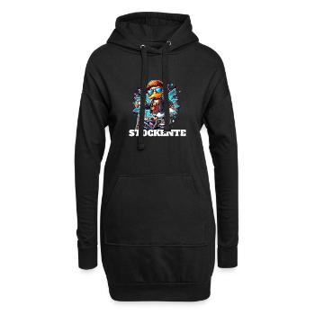 Stockente lustige Ente - Hoodie-Kleid - Schwarz - Vorne